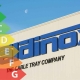 Fachada de la fábrica de Valdinox con un gráfico de eficiencia energética